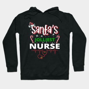 Santa's Jolliest Nurse - Holiday Funny Christmas Hoodie